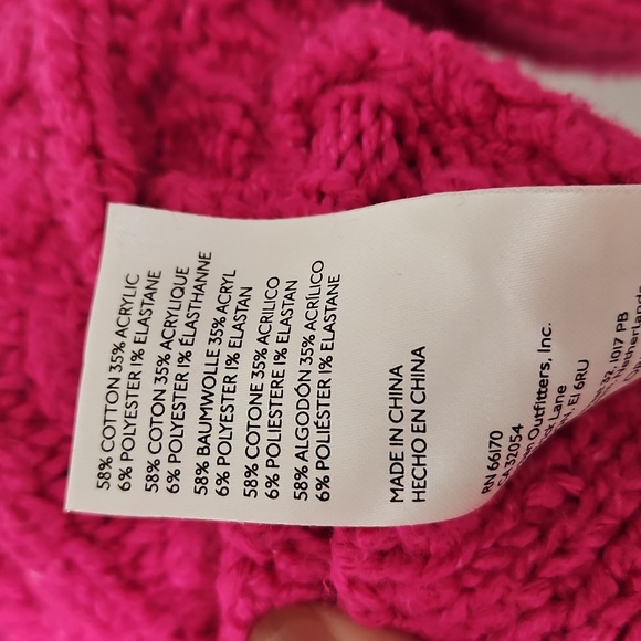 Pilcro Anthropologie Women's Pink Mock-Neck Cable-Knit Sweater Size XS - Picture 10 of 11